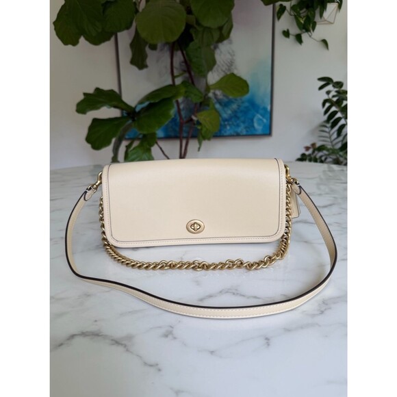 Coach Handbags - NWOT Coach DINKY Bag Glovetanned Leather CW641 Brass Moonlight Cream Ivory